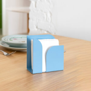 Porta-guardanapos azul com desenho contemporâneo