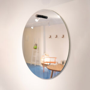 Espelho redondo com pendurador preto